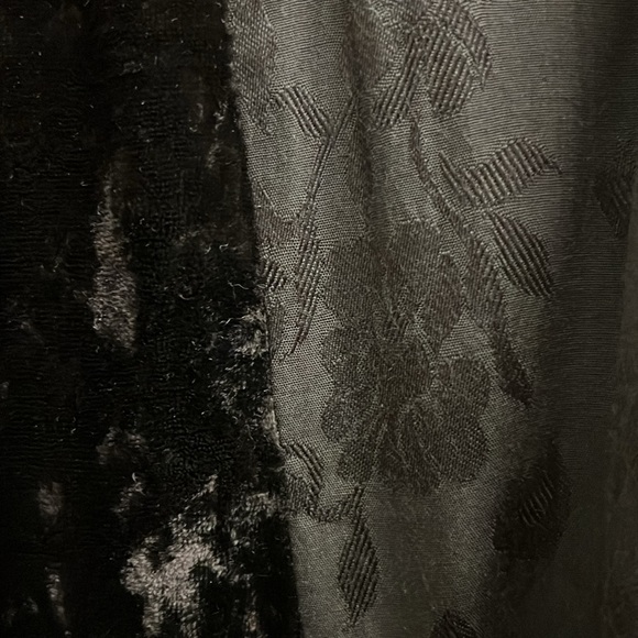 Black Velvet Patchwork Maxi Skirt Boho Indy Forest Fairy Coldwater Creek Large - Picture 9 of 13